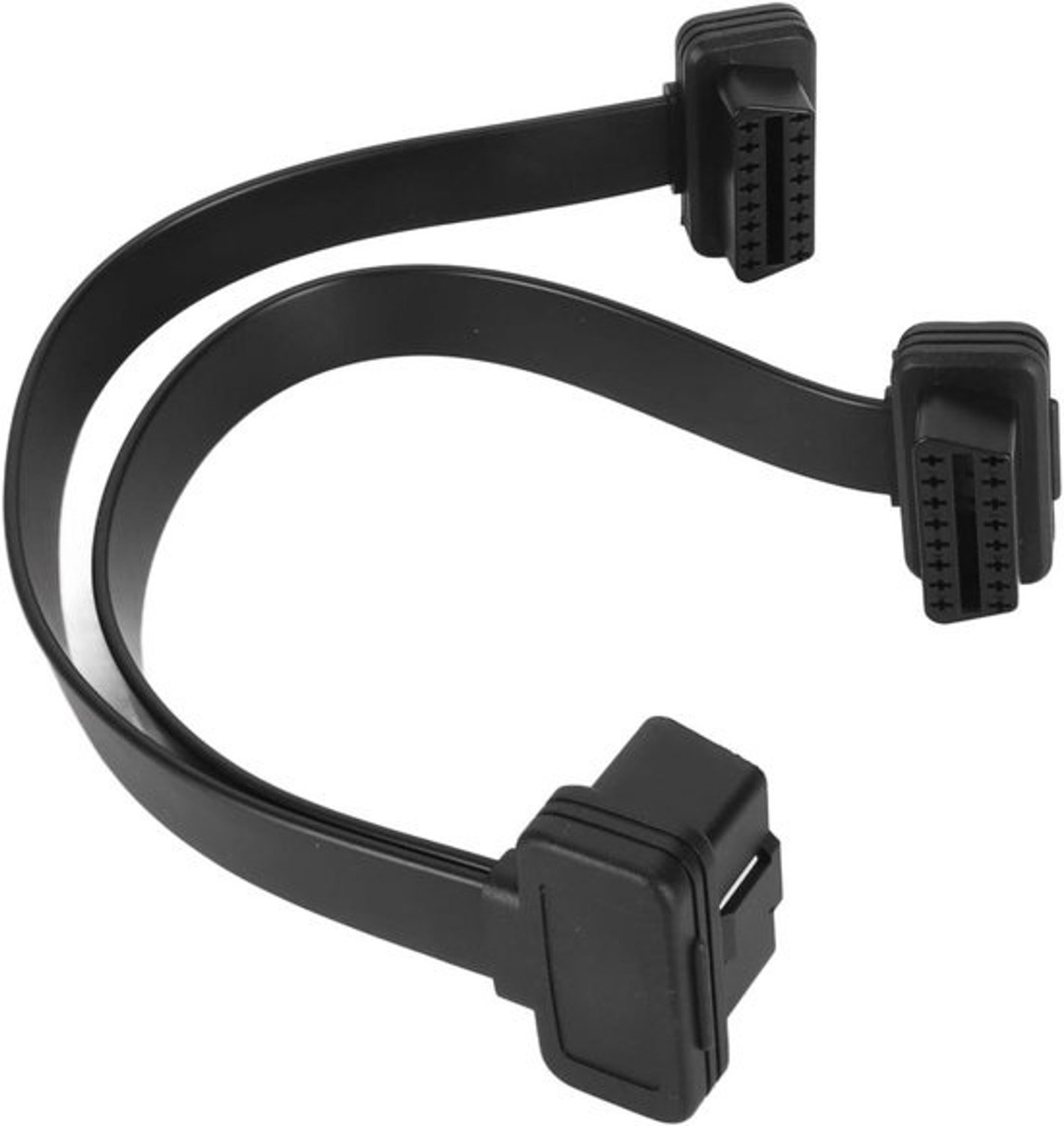 OBD Y-splitterkabel - OBDII-verlengadapter - Voor voertuigdiagnose - Dubbele poort - 30 cm - Zwart