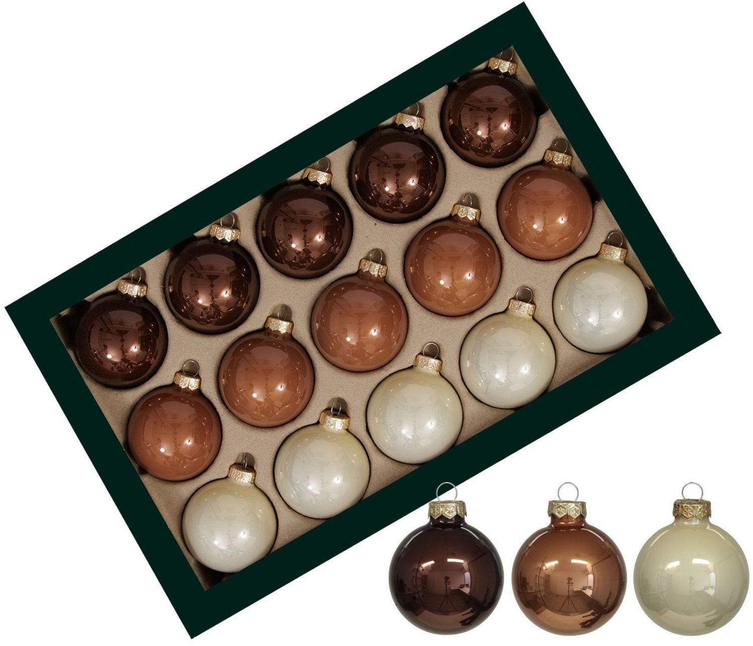 Kerstballen Set 30 stuks | Glas | Glanzend | Opaal Natuur | Ø 57 mm
