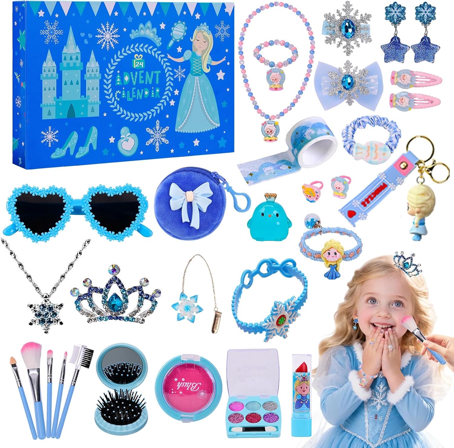 Adventskalender voor meisjes - 24 dagen verrassingen - inclusief cosmeticaspeelgoed en haaraccessoires - m-winkel