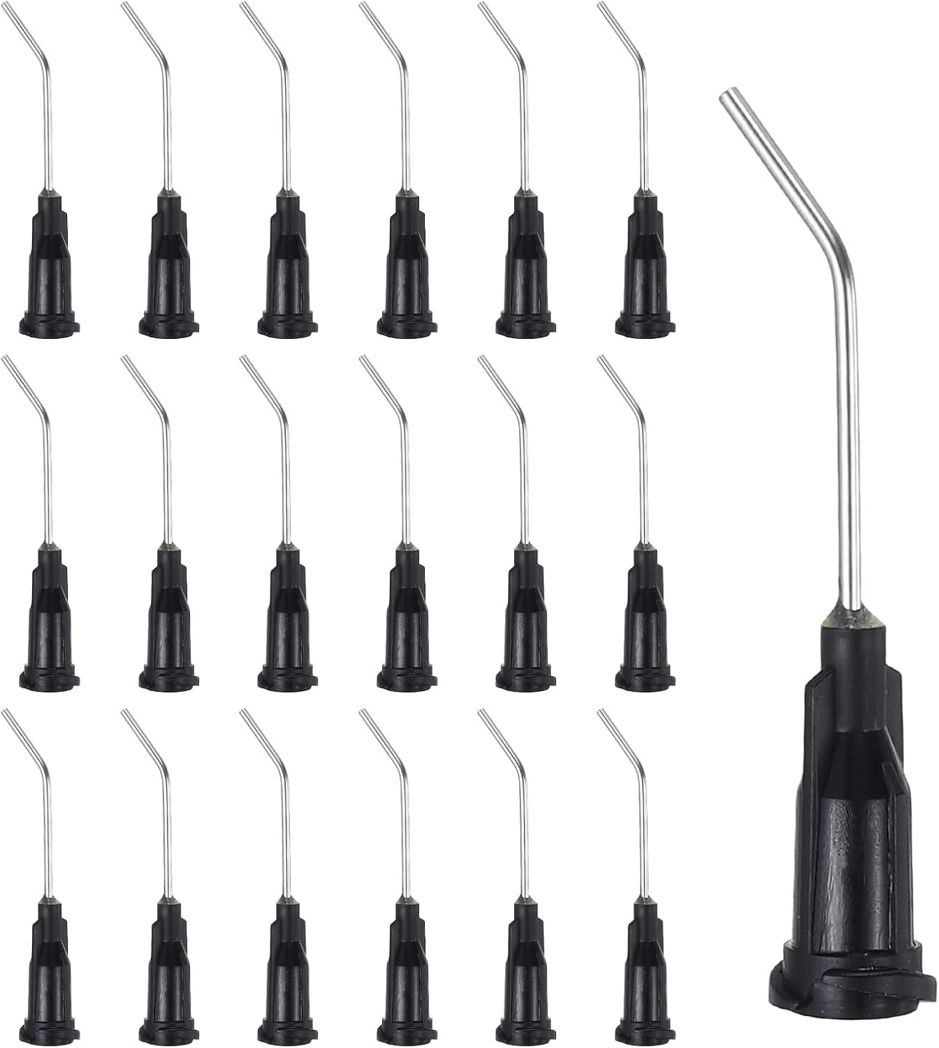 Hoekige doseernaalden 1 inch 45° gebogen - 66 stuks industriële stompe punt - perfect voor vloeibare inkten en lijmen - Vemera