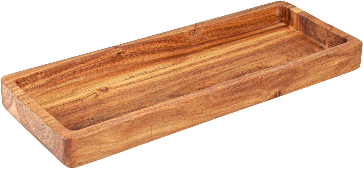 HEINR FREESE GmbH Rechthoekig houten dienblad van geolied acaciahout, 40x15x4 cm natuur