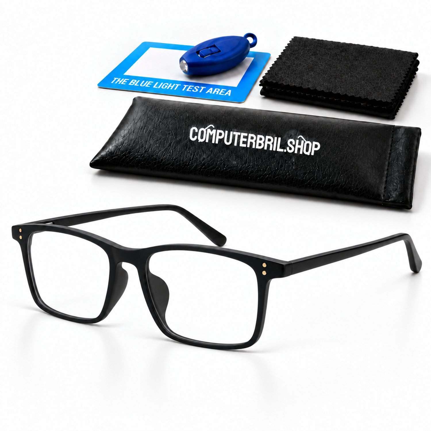 computerbril.shop® Beeldschermbril | HENC | Zwart | Blue Filter Bril | Anti Blauw Licht Bril Zonder Sterkte 0.00