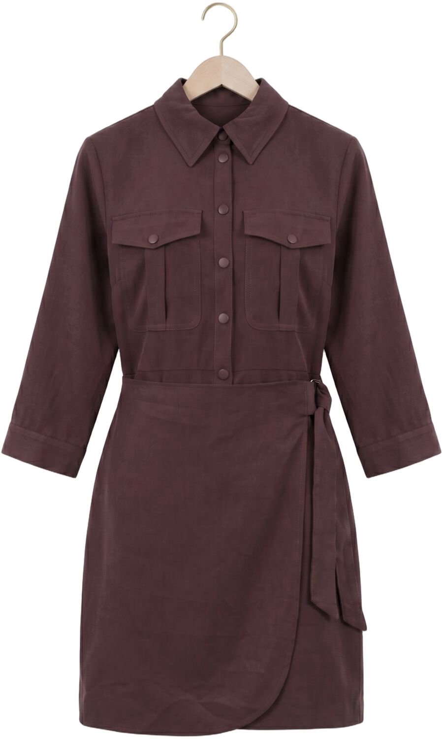 AAIKO Yven Twill Ten 545 Dames - Jurk - Bordeaux - Maat L