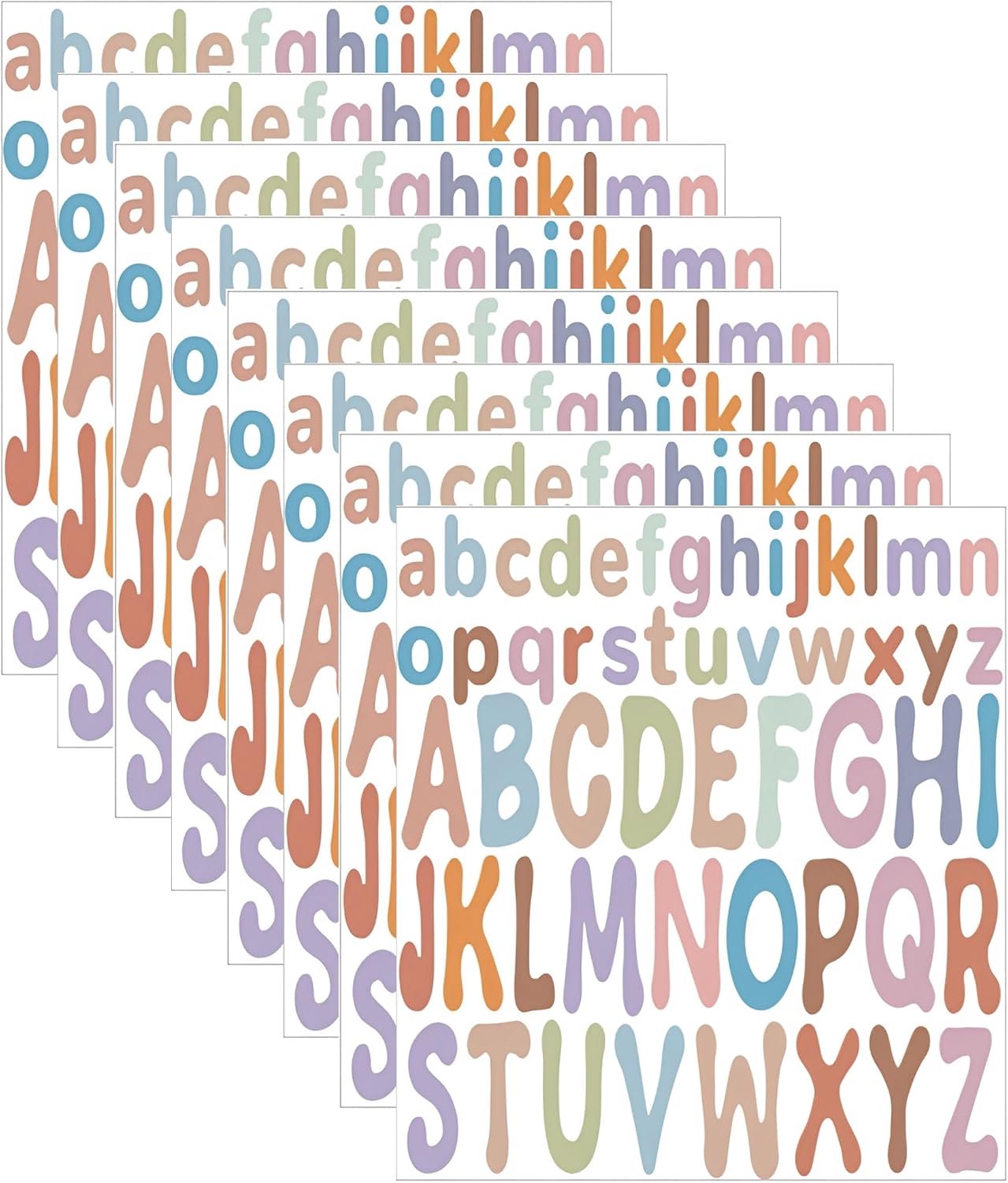 alfabetstickers grote hoofdletters A-Z - 8 vellen - zelfklevend vinyl - perfect voor klasdecoratie - ServiceTopper