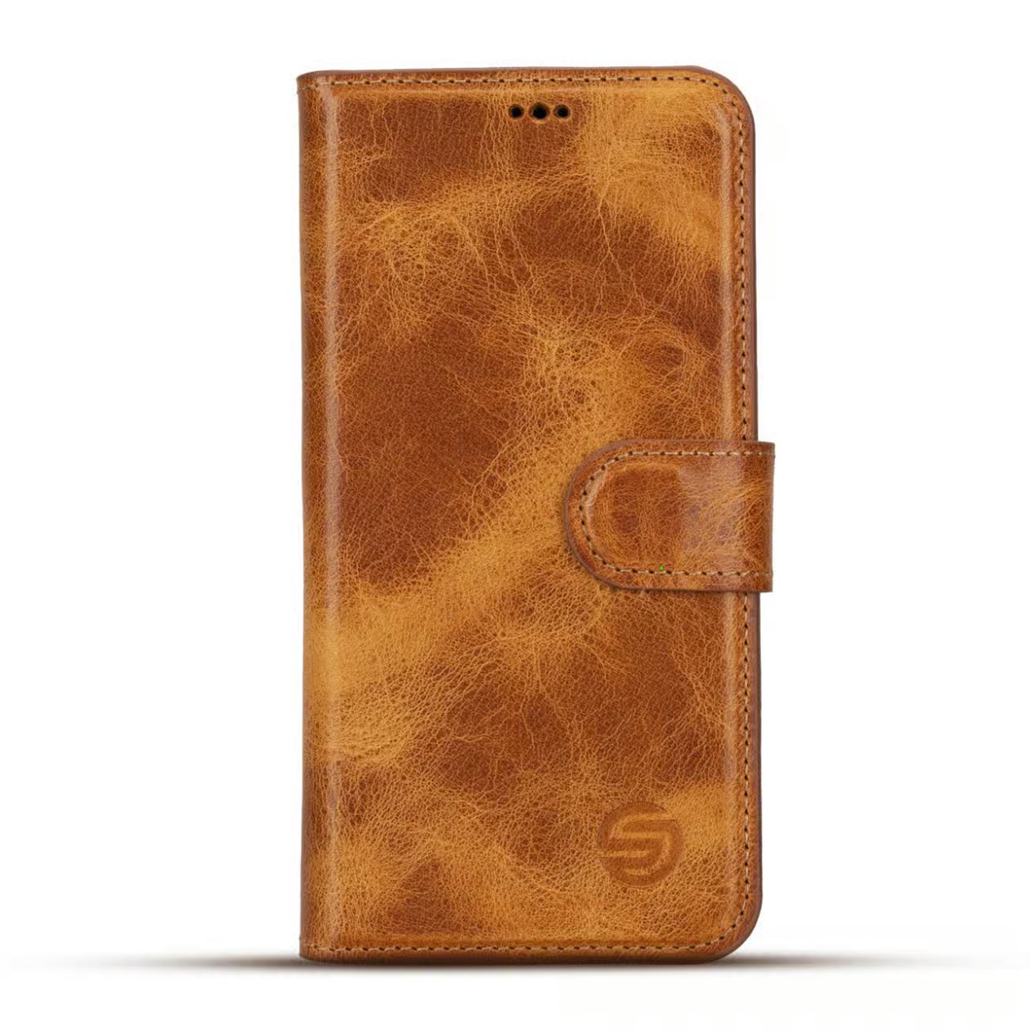 Solidenz hoesje - Geschikt voor Samsung Galaxy A37 - Echt leer - Bruin