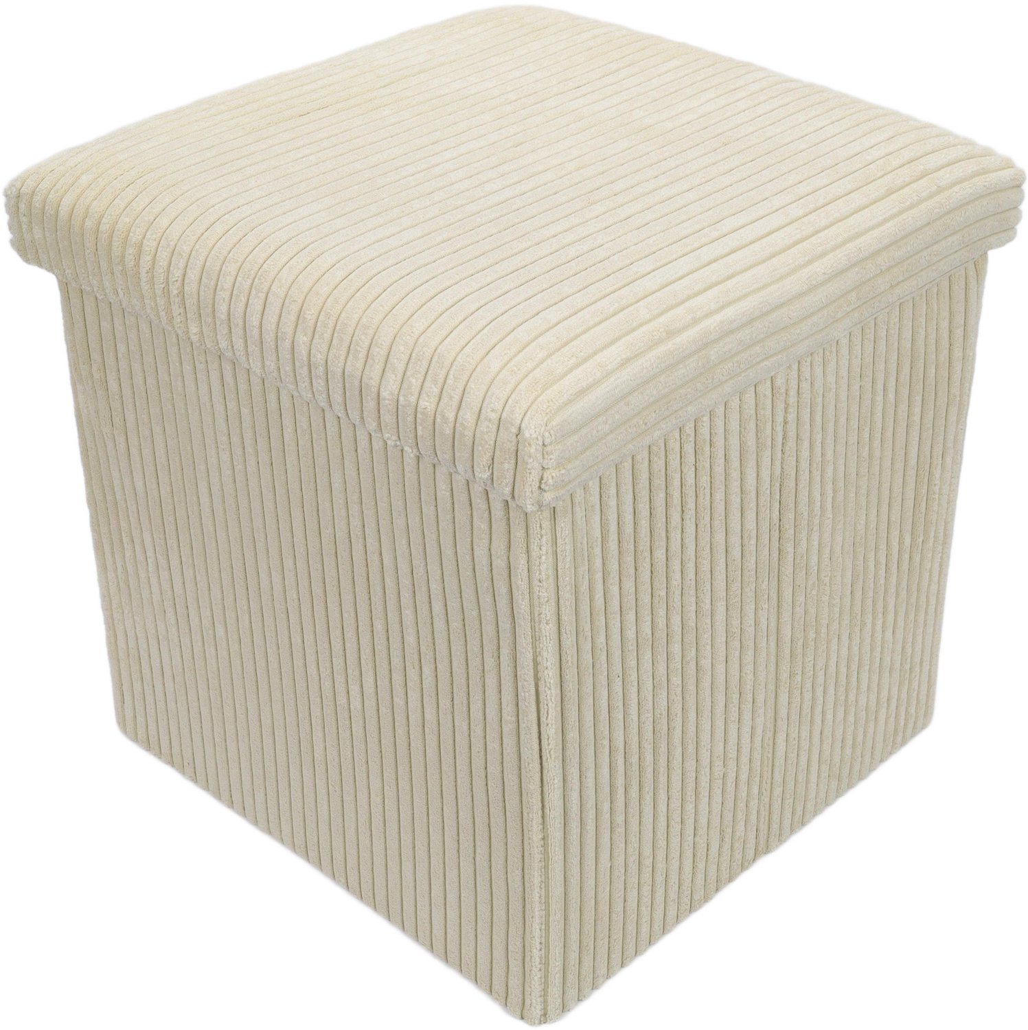 Storagesolutions Velours poef met opbergruimte TOBO, 38 x 38 x 38 cm - beige
