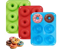 Bondoo Donutmaker - Set van 3 - Donut bakvorm - Donut - Donutvorm - Donut uitsteekvorm - Donut uitsteker - Donutvorm siliconen - Geschikt voor in de oven