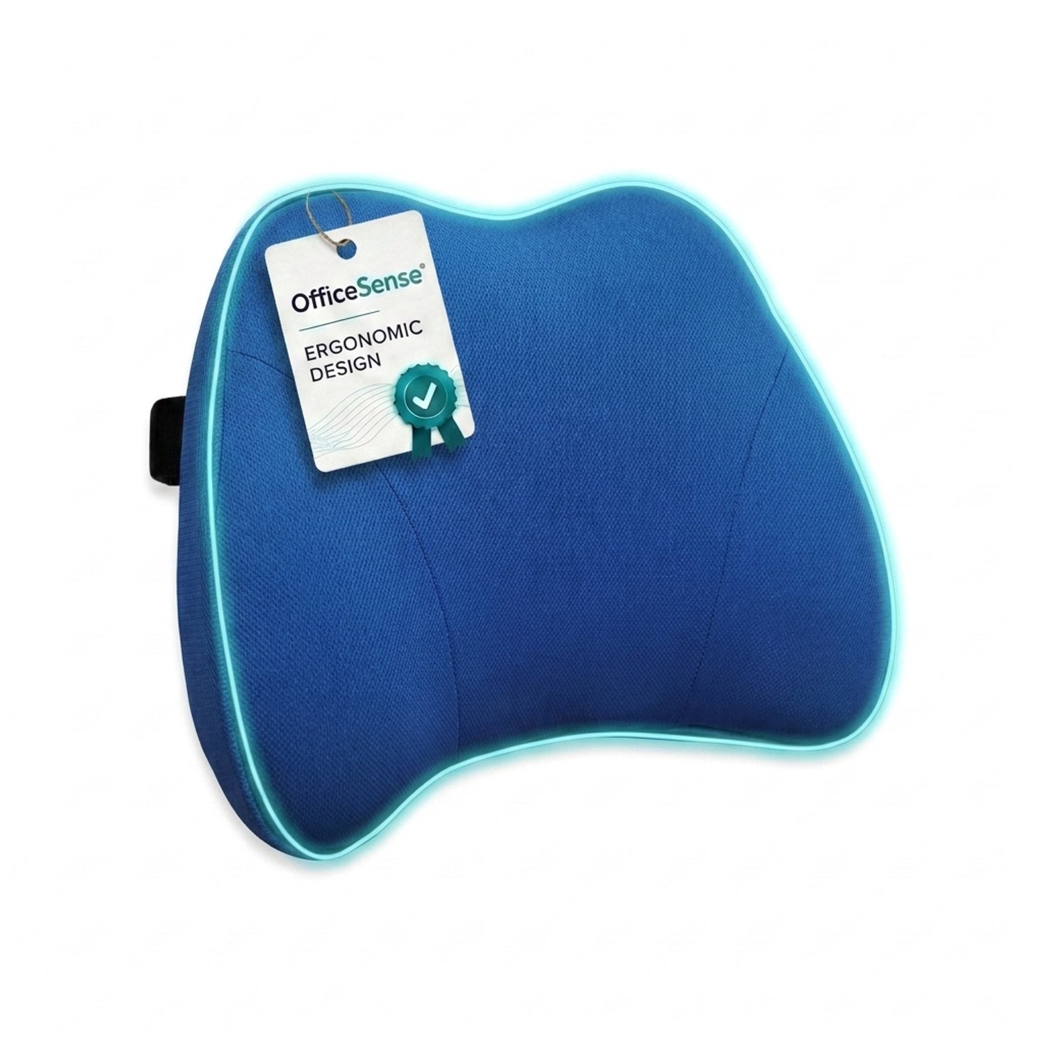 OfficeSense Ergonomisch Rugkussen – Lendekussen – Rugsteun voor Bureaustoel, Auto en Bank – Blauw