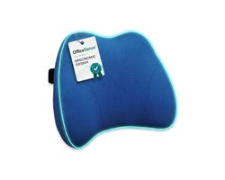 OfficeSense Ergonomisch Rugkussen – Lendekussen – Rugsteun voor Bureaustoel, Auto en Bank – Blauw