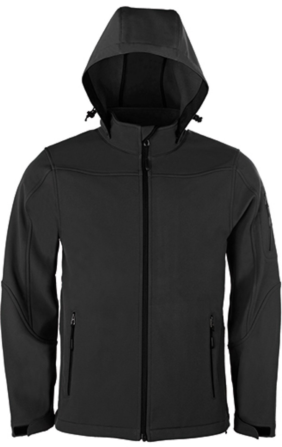 HRM Men´s Hooded Soft-Shell Jacket HRM1101 Dark Grijs