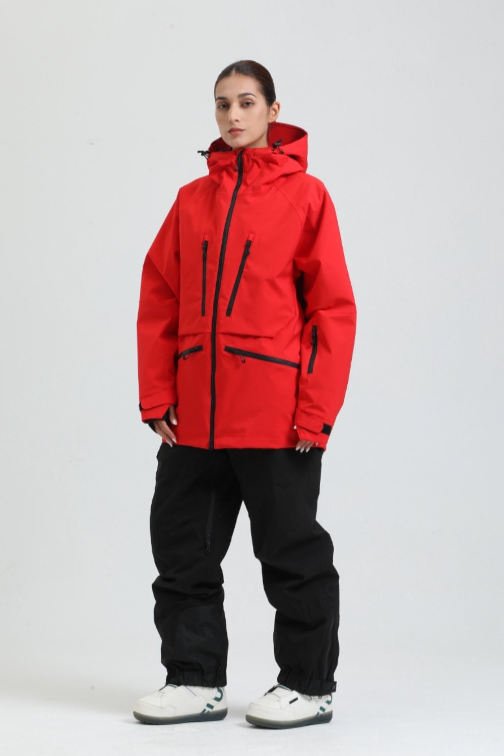 GSOU SNOW Multifunctionele waterdichte geïsoleerde sneeuwjas voor dames en heren Rood