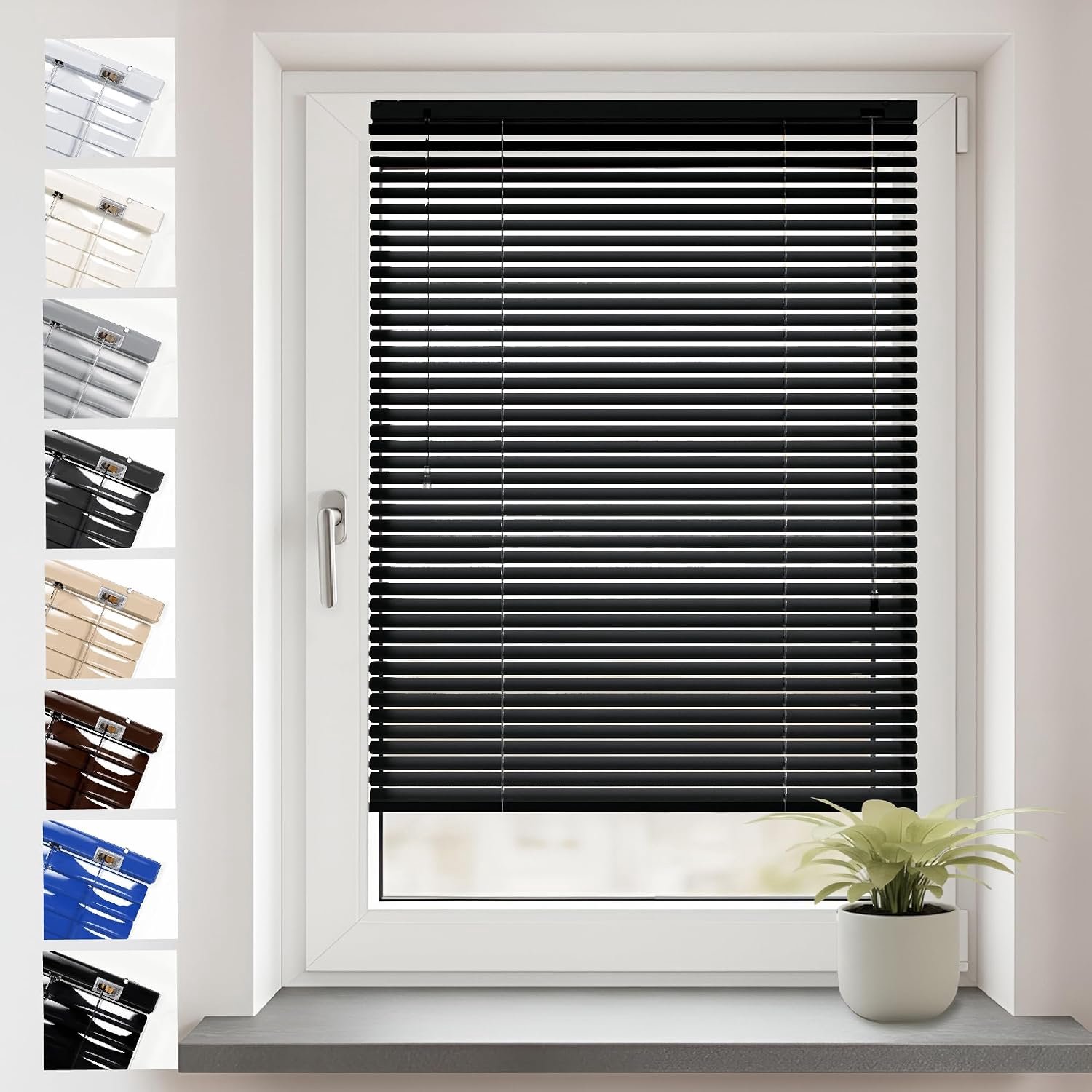 Jaloezie 40x130cm - Aluminium - Zwart - Perfecte zonwering - m-winkel