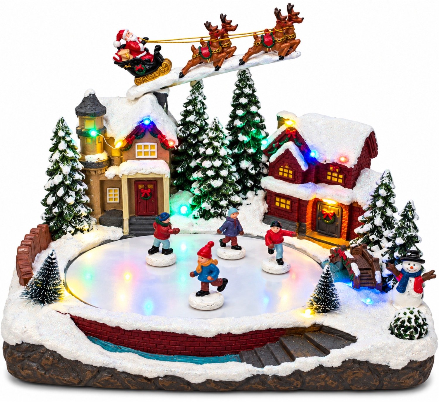 WEB2O- Kerstdorp Decoratieve slee multikleurig binnen 300×245×230 mm