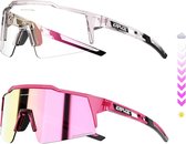 KAPVOE Fotochromatisch Sportzonnebril – Meekleurende Lens – UV400 – Roze - Wielrennen, Hardlopen, Mountainbiken & Outdoor