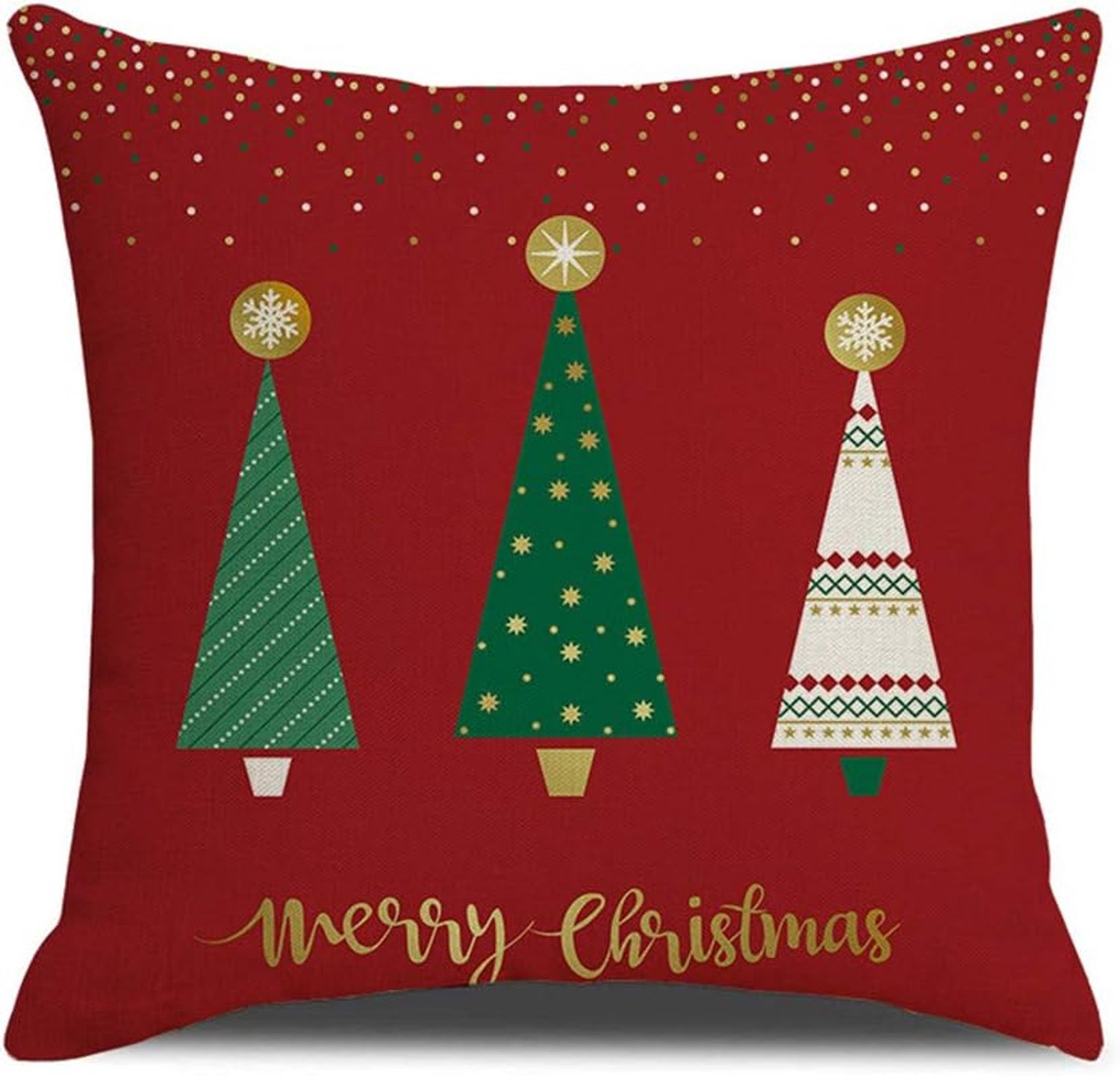 Kerst kussensloop - 4 Stuks - Kussenhoesjes - Kerstdecoratiekussen - 45 x 45 cm - Met Rits - Zonder Binnenkussen - Vierkant Kussenhoesjes - Kerstdecoratie voor Bank - Voor Binnen - Voor bank woonkamer in slaapkamer decoratie - Polyester - Wit – foto 4