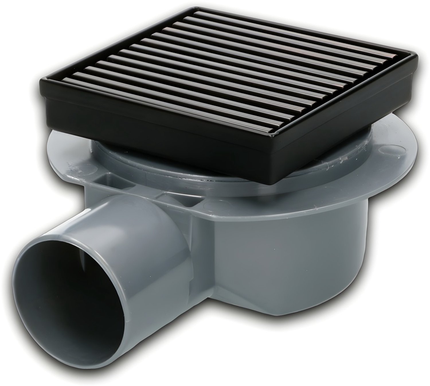 Drovan Vierkant RVS Streepjesrooster SPHERA 150 mm Zwart