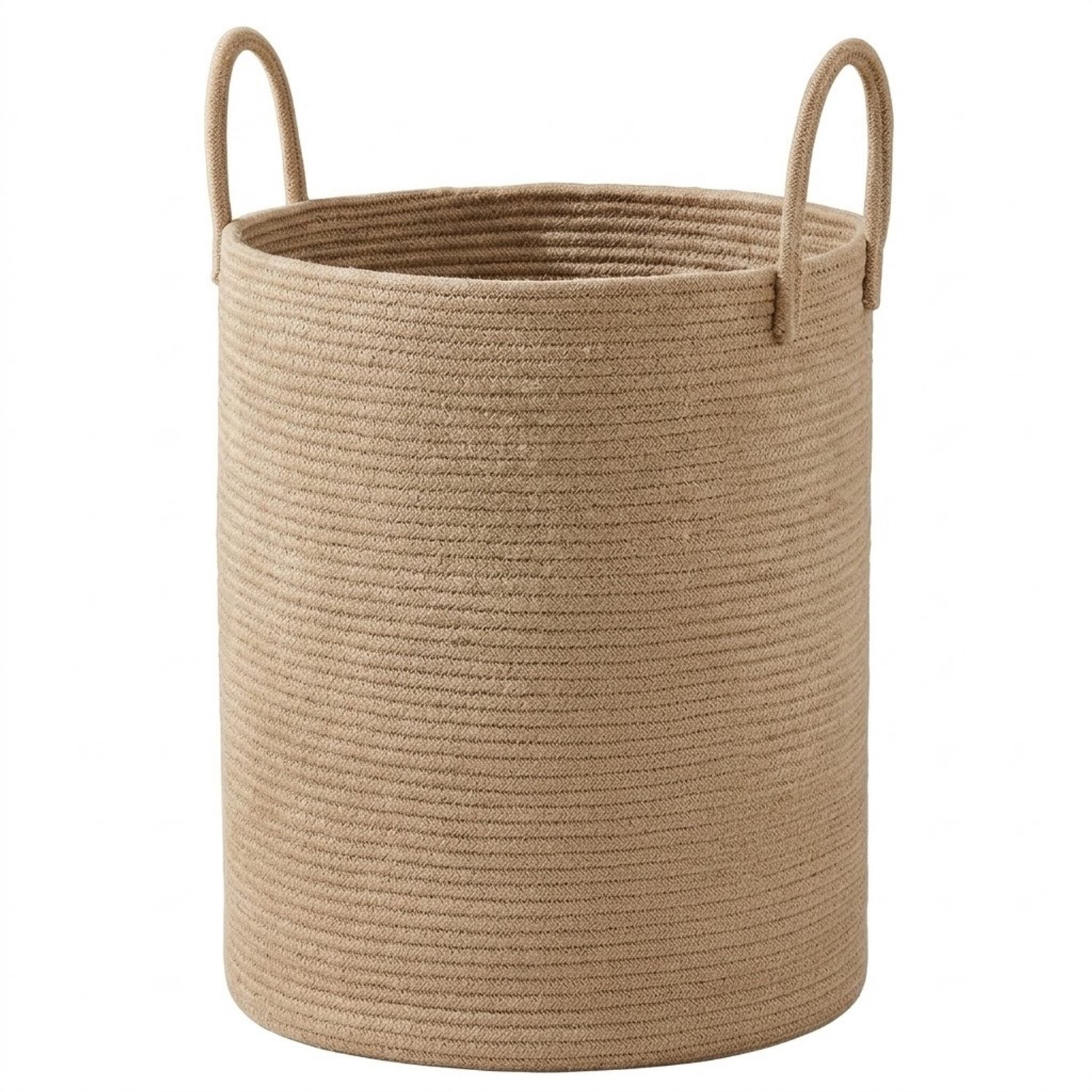 60L Katoen‑jute wasmand - opvouwbare opbergmand voor wasgoed en dekens