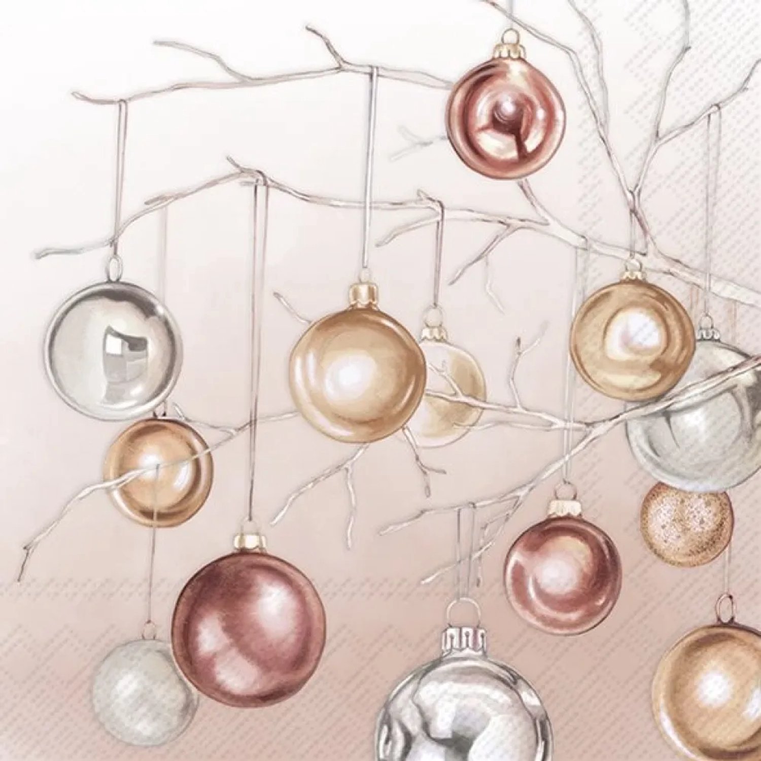 Servetten "COPPER BAUBLES" 33x33 cm