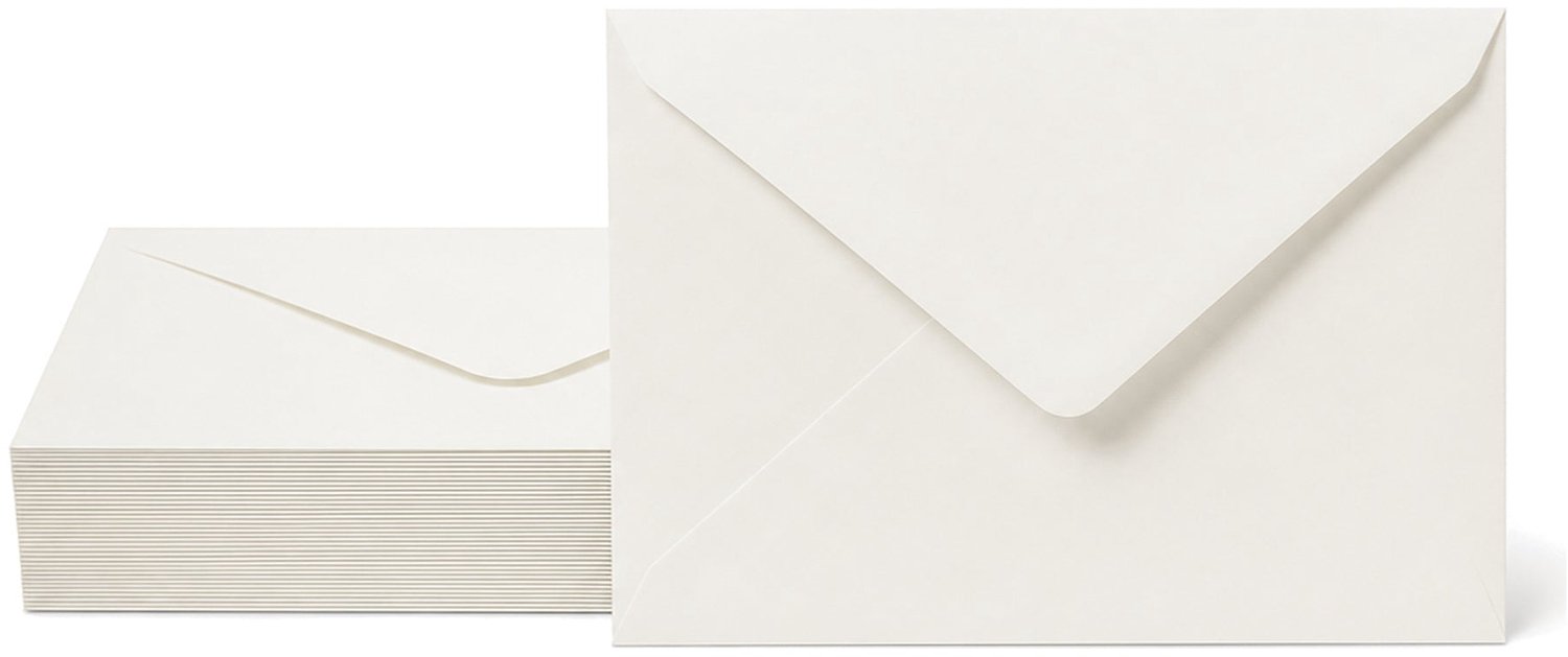 Enveloppen Gebroken Wit 18x25.2 cm - 25 stuks - 120 gram - Luxe Enveloppen A5 - Premium Wenskaart Envelop