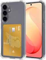 Coque - Adaptée au Samsung Galaxy S26 FE - Avec porte-cartes et porte-cartes - Étui pour téléphone antichoc - Coque en silicone - Coque arrière - Antichoc - Support de cartes - Transparent