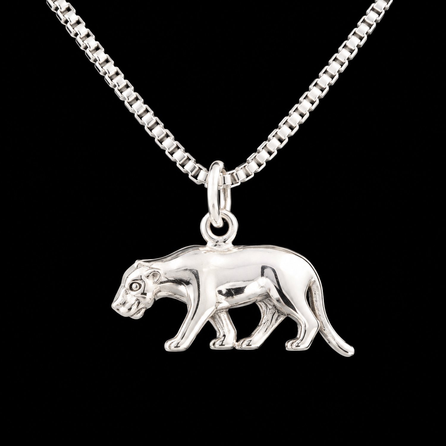 Hetty'S - Prachtige panter van zilver - compleet met ketting van 42 cm