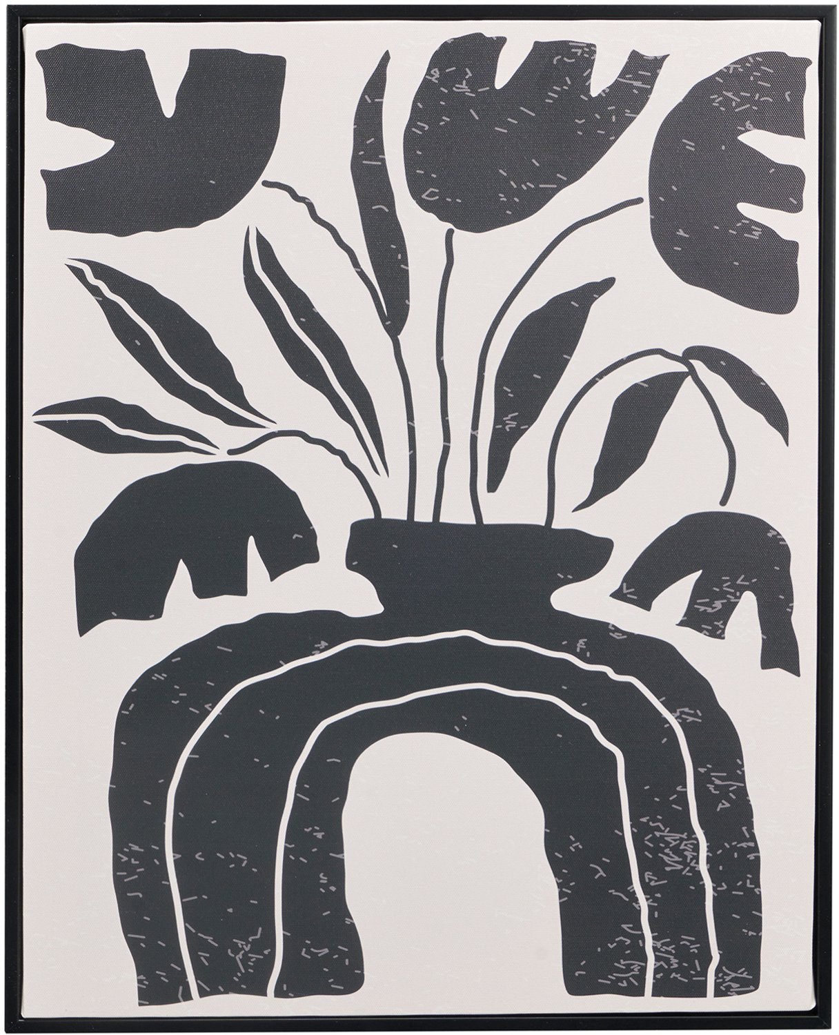 Giftdecor - Afbeelding in een zwarte lijst met plantaardig motief EMBER, 40 x 50 cm