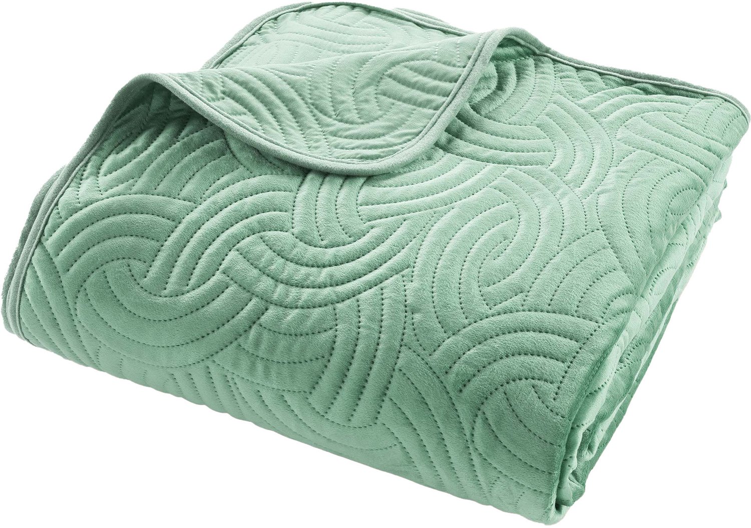 Douceur d'intérieur - Bedsprei met 2 kussenslopen, 220 x 240 cm - groen