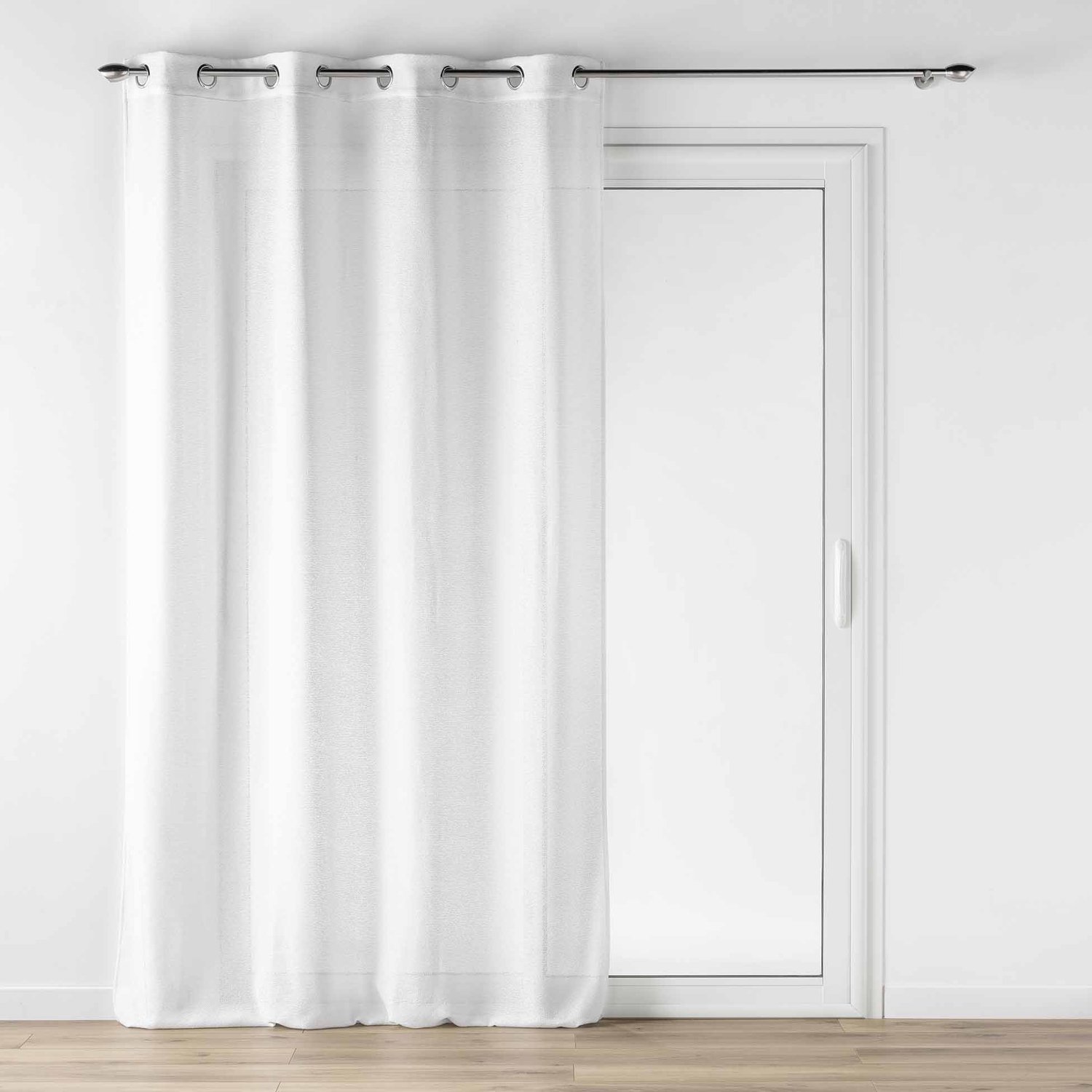 Douceur d'intérieur - Vitrage met ringen en linnenlook LUOLINE, 140 x 280 cm