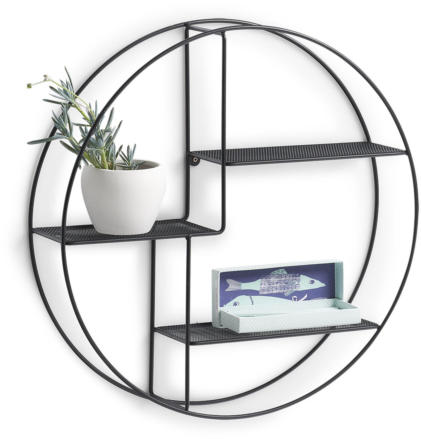 ZELLER - Ronde metalen wandplank, Ø 55 x 12 cm