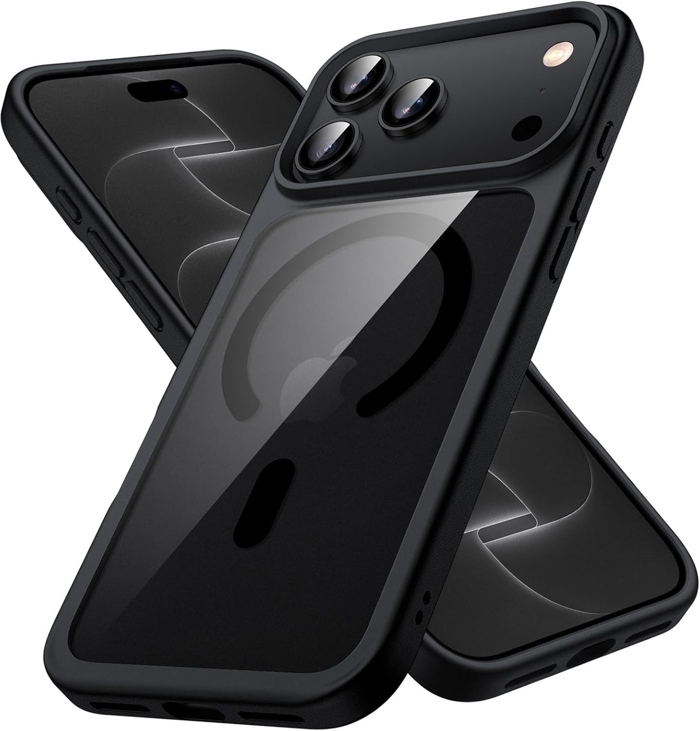Zandarix Hoesje Geschikt voor Apple iPhone 18 Pro - Geschikt voor Mag - Anti Vergeling - Schokbestendig - Doorzichtig Achterkant - Back Cover Hoesje - Zwart