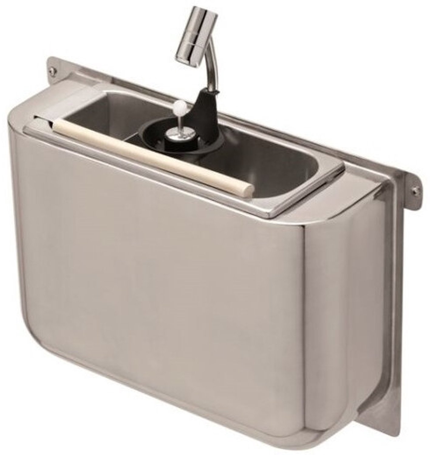IJSLEPEL SPOELBAK met IJSLEPELDOUCHE 410X120X270MET WATERAFVOERGAT, WATERAANSLUITING en STANDPIJP - Combisteel 7108.0035 - Horeca & Professioneel