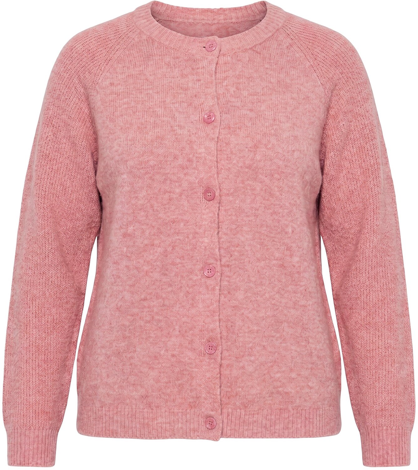 Ulla Popken - Dames - Vest gemêleerd ronde hals lange mouwen - Bes - Maat 54+