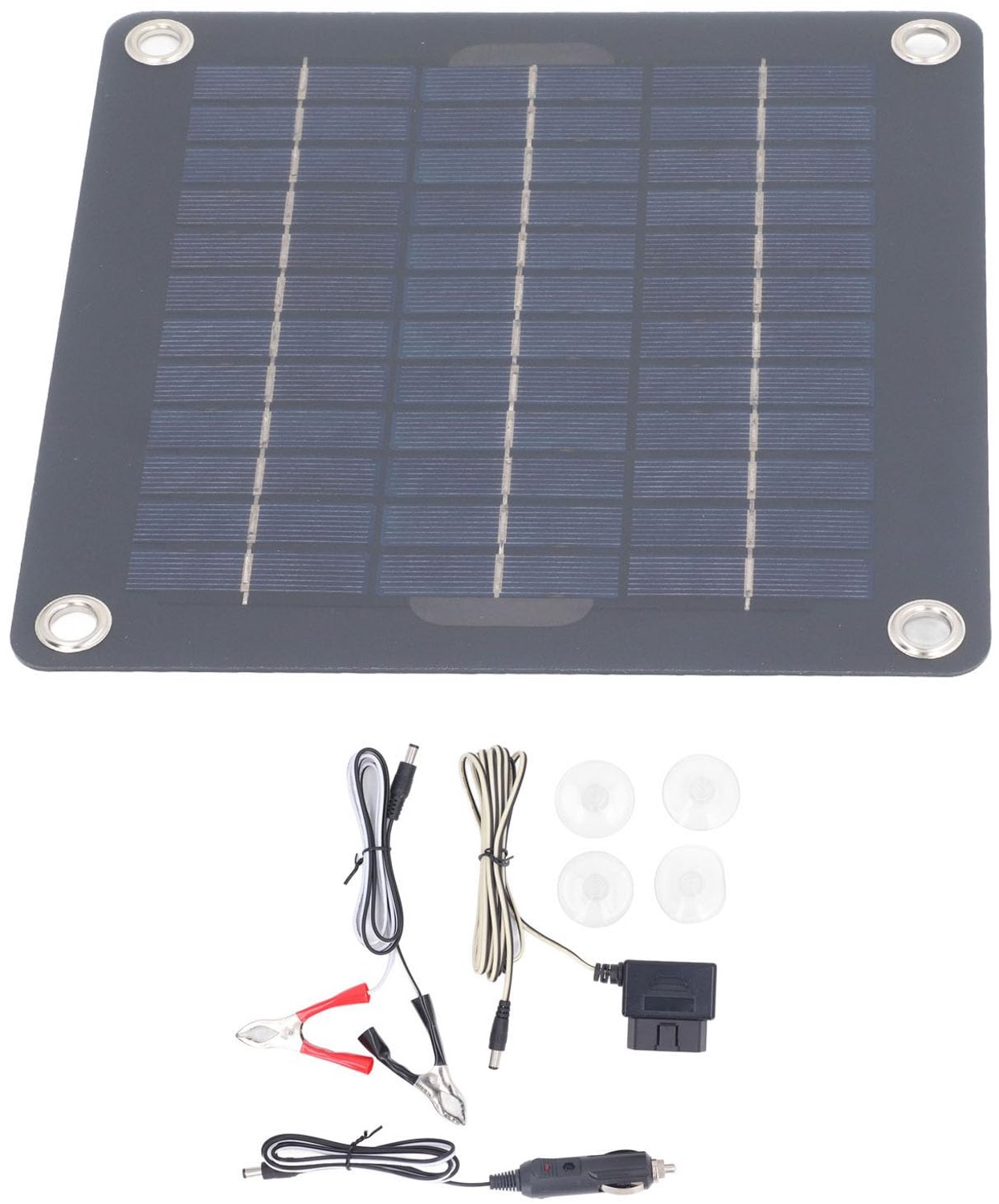 Zonnepaneel 20 Watt - Monokristallijn Zonnebatterijlader - 12 Volt DC - Waterdicht - Voor Auto Boot Motorfiets