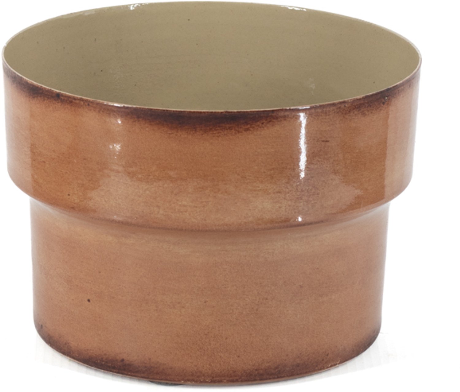 Metalen bloempot amber