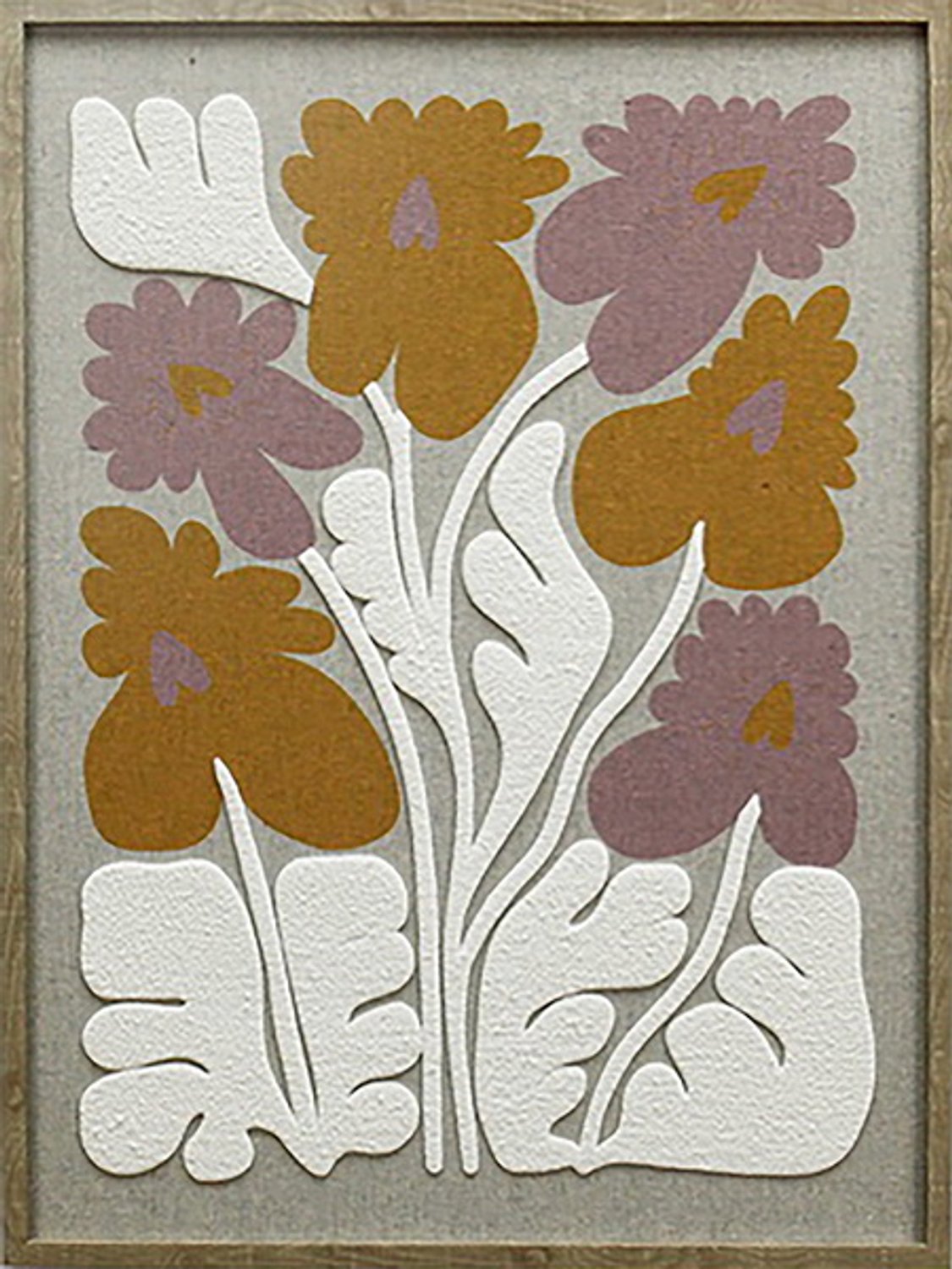 Homebound by KY Schilderij Floral Relief Seventies Style