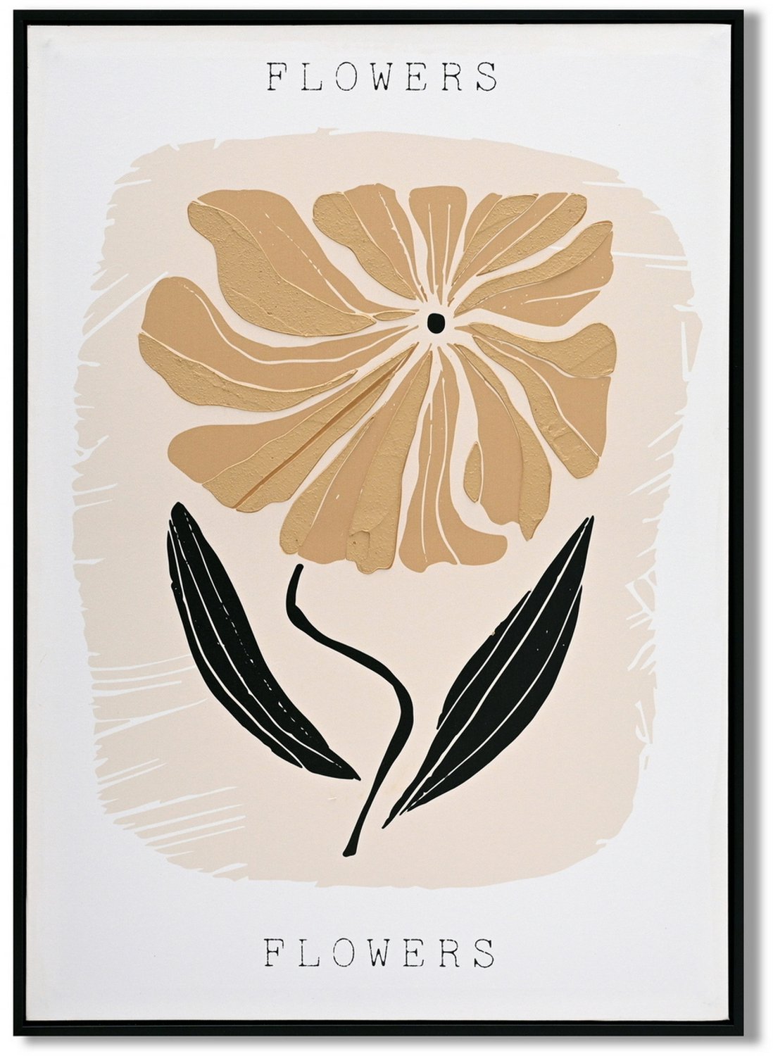 Schilderij bloemen organisch 48x68cm