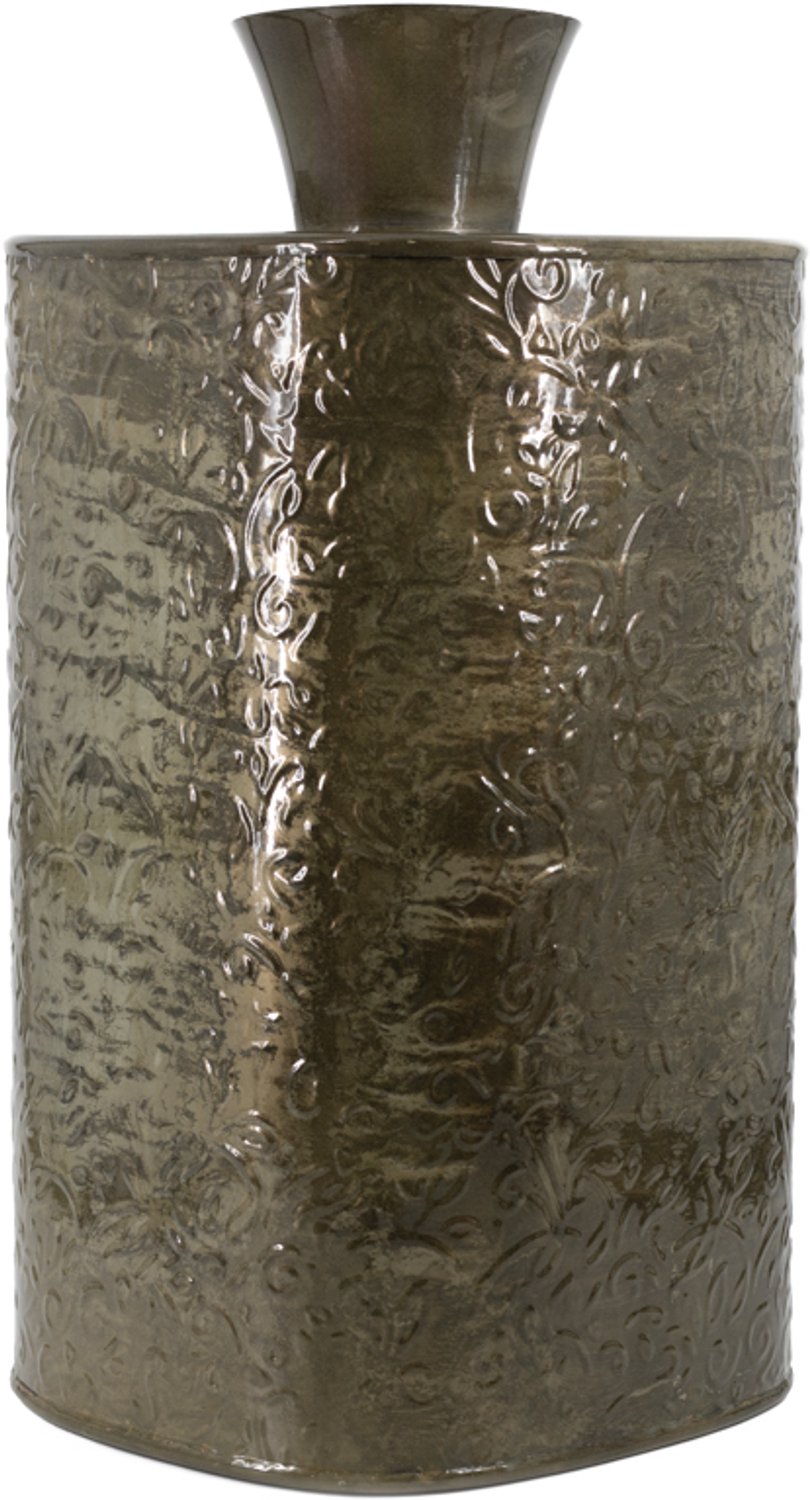 Metalen vaas driehoek olive stone