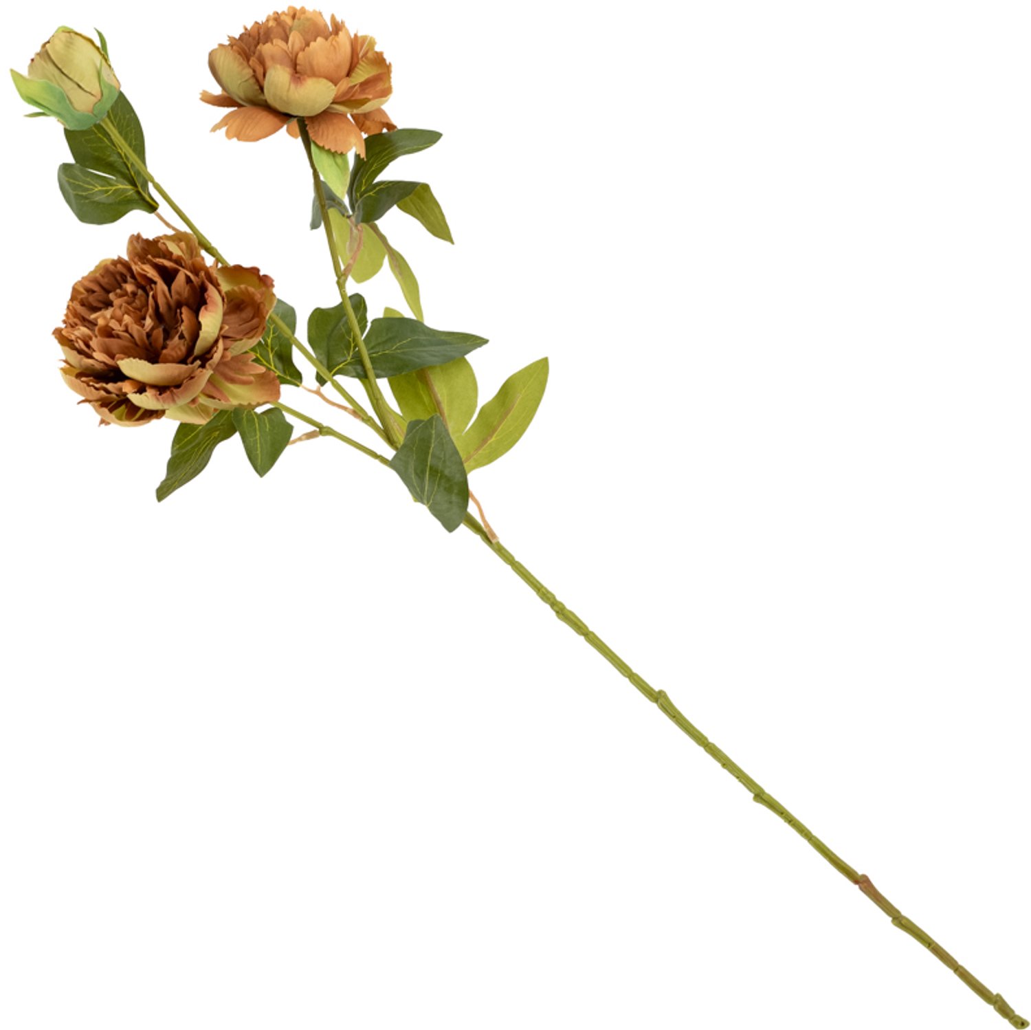Kunstbloem pioen 74cm bruin