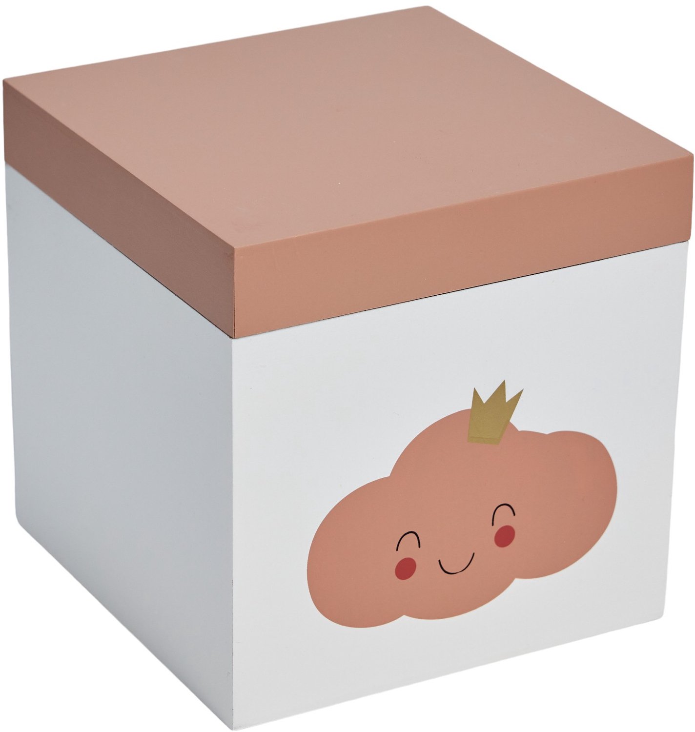 LA FACTORY - Opbergdoos - Herinneringsdoos voor kinderen HEAD IN THE CLOUDS, 17 x 17 x 11 cm - zalmroze