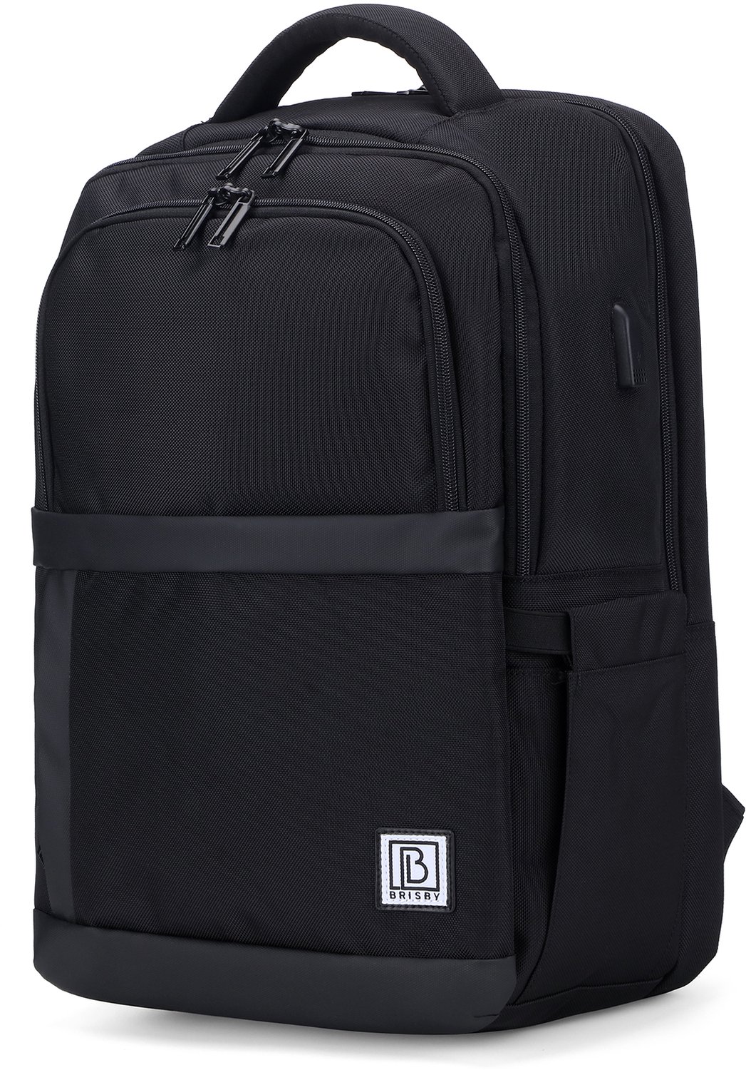 Brisby Rugzak Pro 2 – Laptoprugzak tot 15,7 inch voor Werk, School en Reizen – Waterafstotend – Met Tabletvak, Antidiefstalvak en Trolleysleeve – Zwart