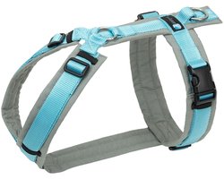 AnnyX Hondentuig - Y-tuig - IJsblauw/Grijs - maat S - Borstomvang 52-64cm