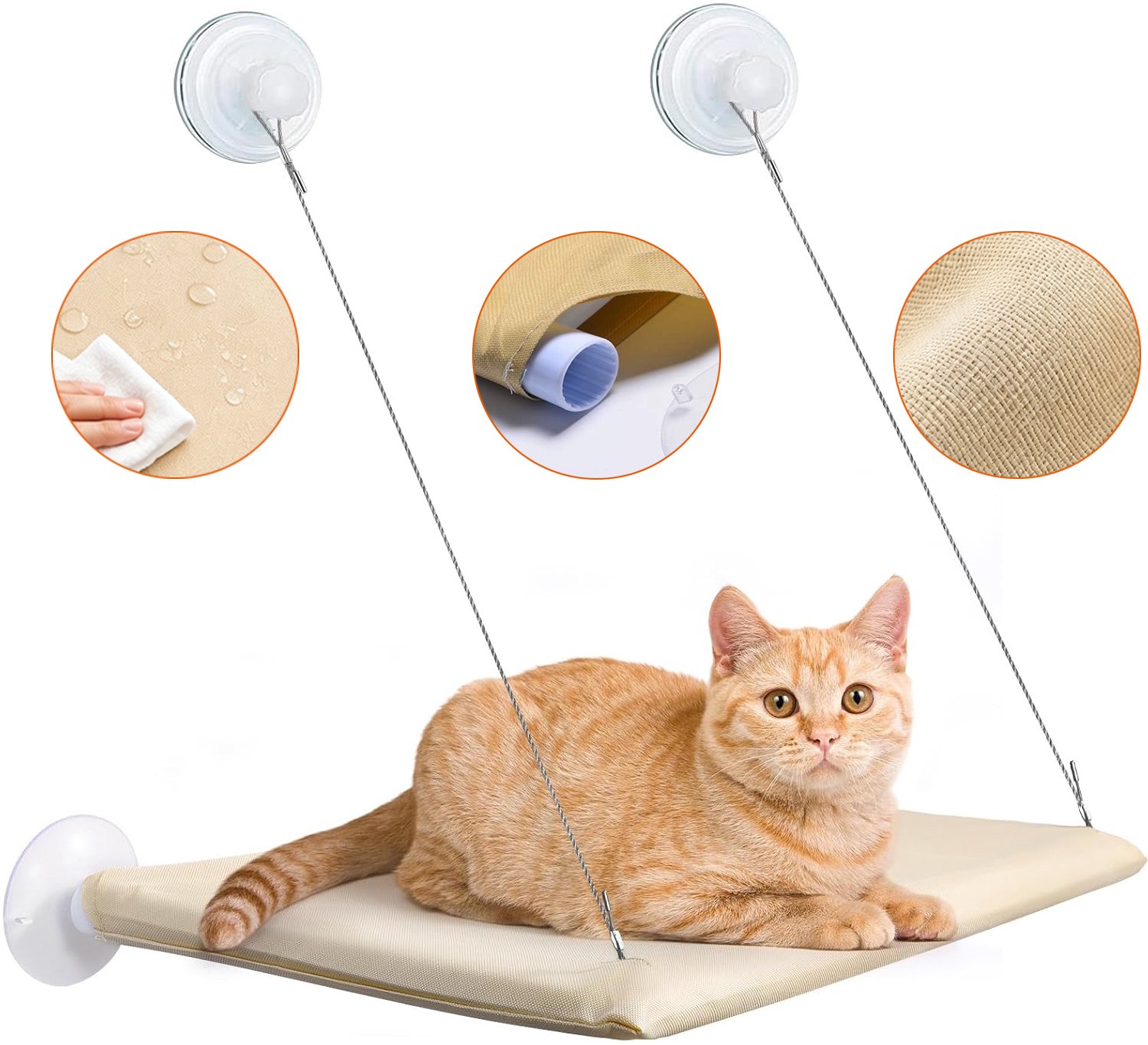 Hangmat Voor Katten Met Zuignappen - Kattenhangmat - Zonnige Vensterbankzitplaats Voor Binnenkatten - Hangend Huisdierbed