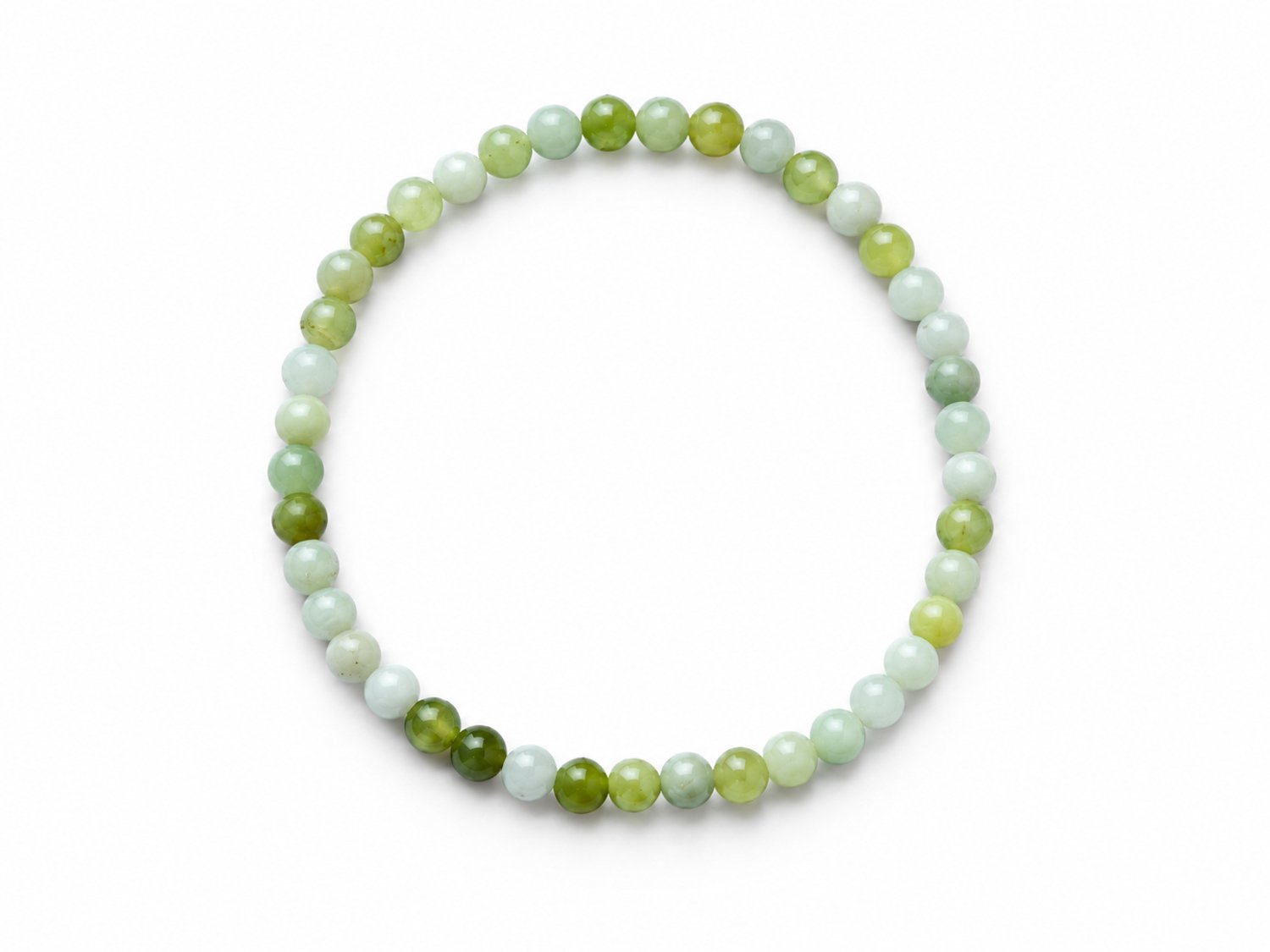 Serpentijn Armband – Natuurstenen Kralen 4 mm – Maat 17 cm – Groene Edelsteen Armband – Lichtgroen en Olijfgroen – Fijne Kralenarmband voor Dames en Heren