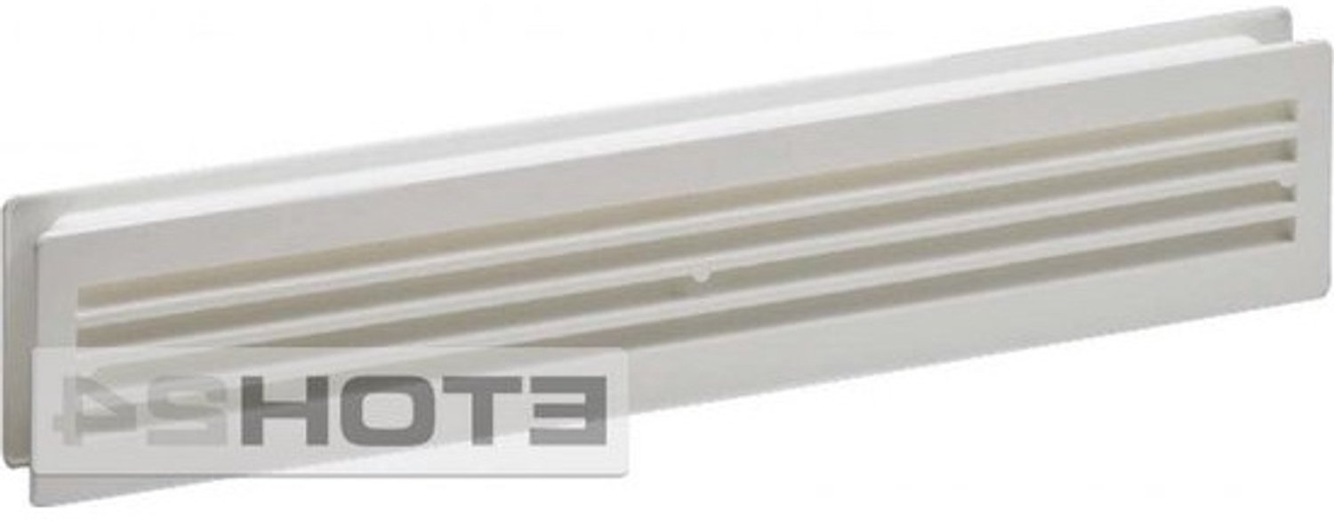 Kunststof ventilatierooster voor deur - 457x92mm, wit
