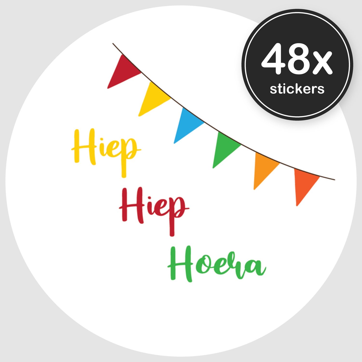 Sluitstickers Verjaardag - 48 stuks - Rond 30 mm - Verjaardag Stickers - Sluitzegel Uitnodiging - Design 003