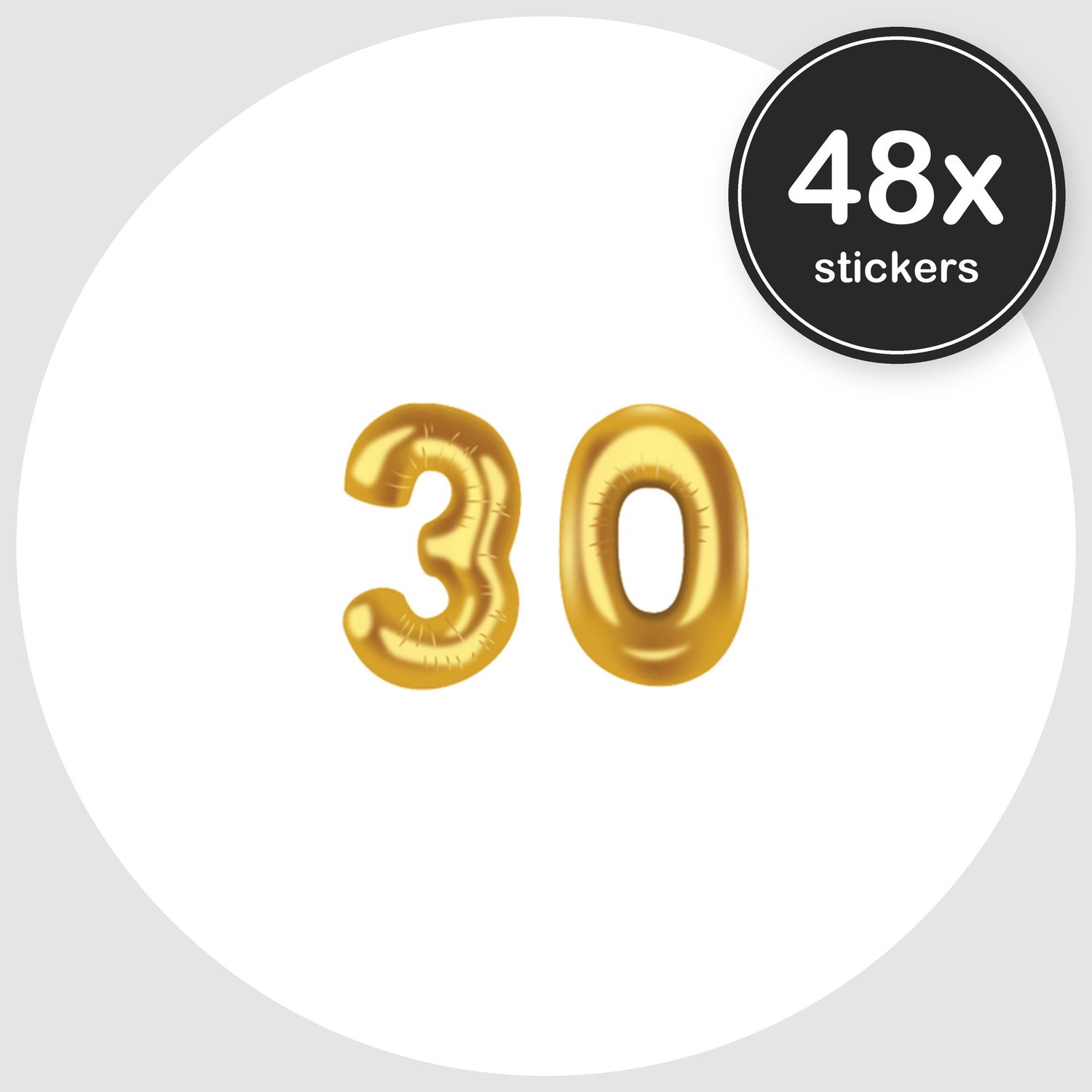 Sluitstickers Verjaardag - 48 stuks - Rond 30 mm - Verjaardag Stickers - Sluitzegel Uitnodiging - Design 020