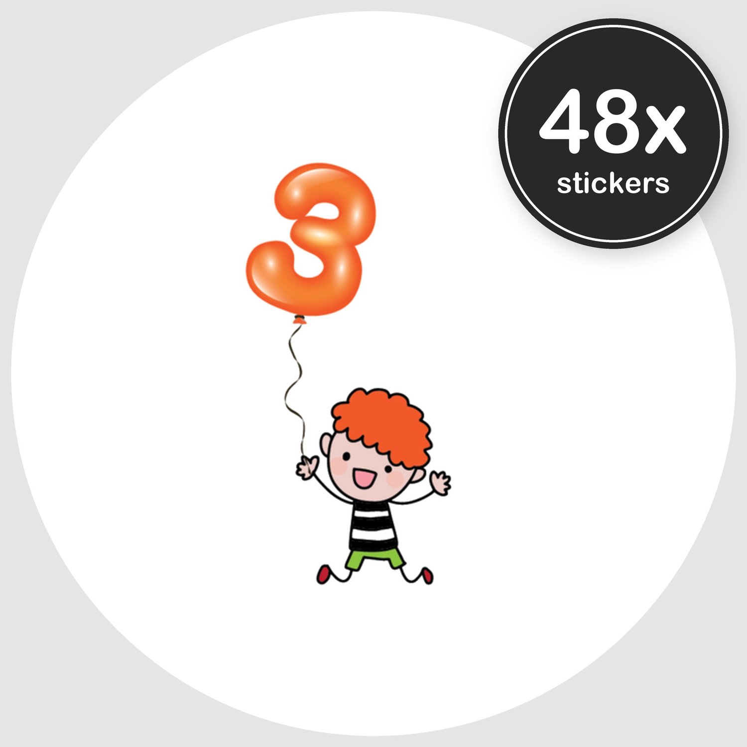 Sluitstickers Verjaardag - 48 stuks - Rond 30 mm - Verjaardag Stickers - Sluitzegel Uitnodiging - Design 098