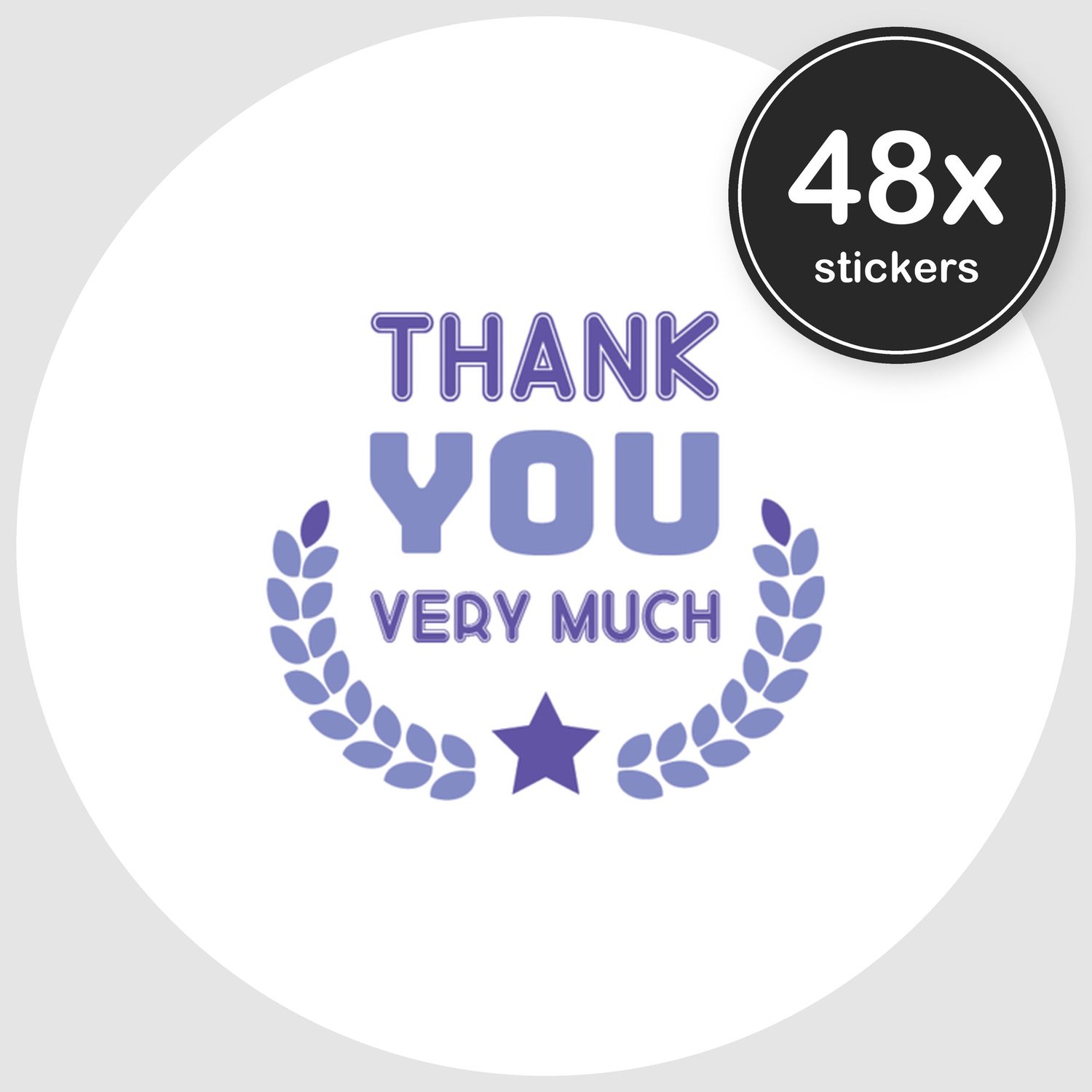 Sluitstickers Bedankt - 48 stuks - Rond 30 mm - Bedankt Stickers - Sluitzegel Envelop - Design 024