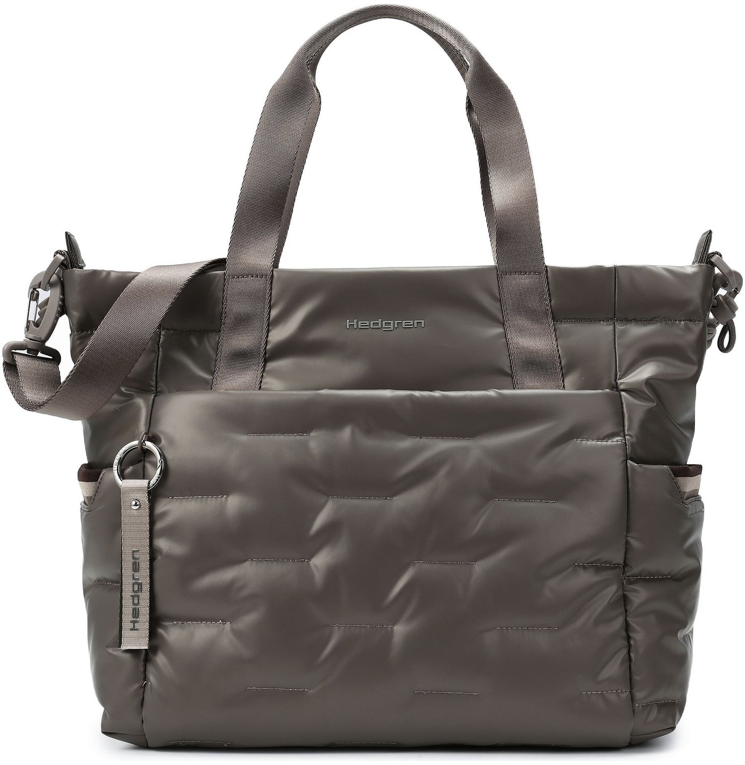 Hedgren shopper schoudertas Cocoon Puffer Tote Bag Sepia donkergrijs