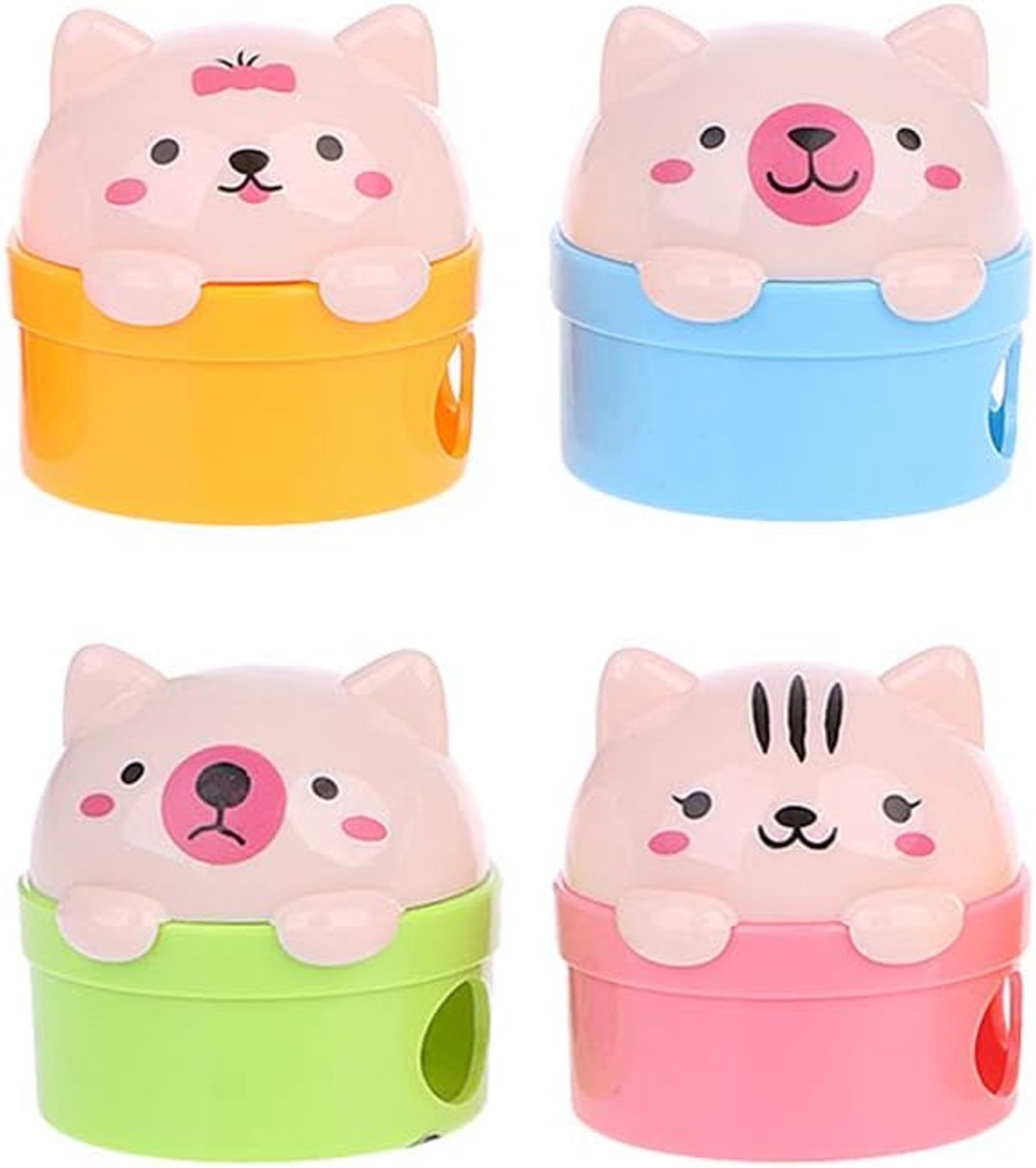 puntenslijper kinderen - creatieve kat en beer - lichtgewicht - ideaal voor schoolbenodigdheden - m-winkel